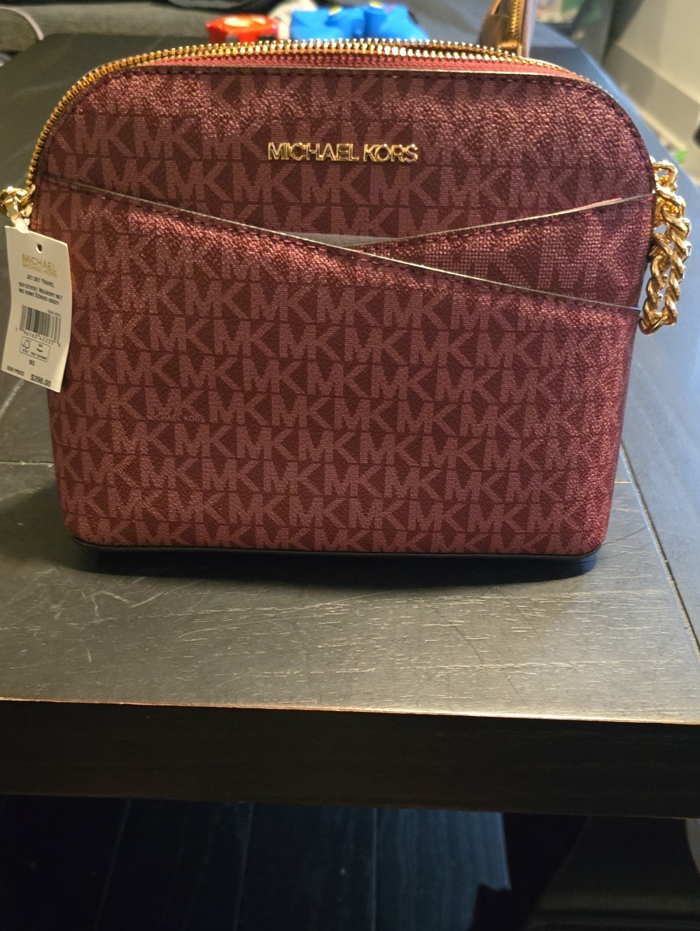 NWT Mulberry With MK Jet Set Dome Crossbody with Gold Hardware